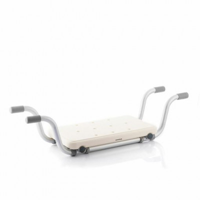 Innovagoods Seburett Asiento 2 en 1 - Ajustable y Extensible - Antideslizante - Multifuncion - Resistente - Facil Montaje y Limpieza - Soporta hasta 120kg - Ergonomico - Color Blanco y Gris