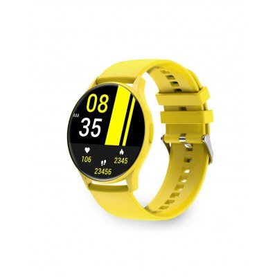 Ksix Core Smartwatch - Pantalla AMOLED 1,43? - Autonomia 5 Dias - Modos Deporte y Salud, Llamadas, Asistentes de voz - Sumergible - Color Amarillo