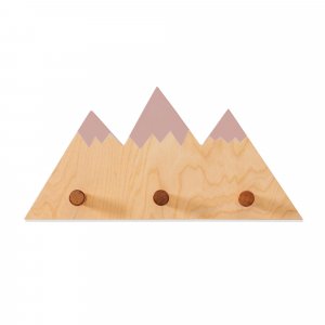 Percha infantil con forma de montañas madera/rosa · Eletre H130-M9759