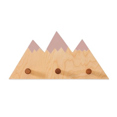 Percha infantil con forma de montañas madera/rosa · Eletre H130-M9759