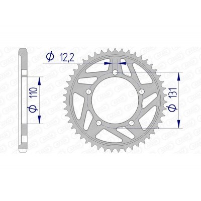 Corona AFAM aluminio 165800 - Paso 525 165800-43