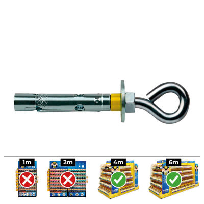 Anclaje dynabolt aro ø8 x45mm zincado (caja 100 unid)