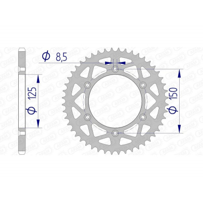 Corona AFAM aluminio 72304 - Paso 520 72304N-47