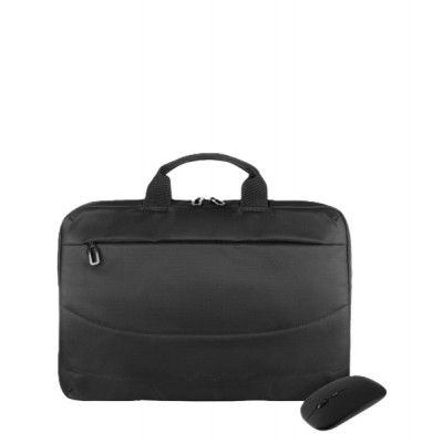 Tucano Idea Maletin Portatil 15,6 + Raton Inalambrico - Tamaño Slim - Interior Acolchado - Color Negro