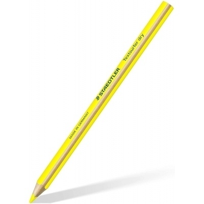 Staedtler Textsurfer Dry 128 64 Lapiz Fluorescente de Color Triangular - Mina de 4mm - Madera de Bosques Sostenibles - Color Amarillo Neon