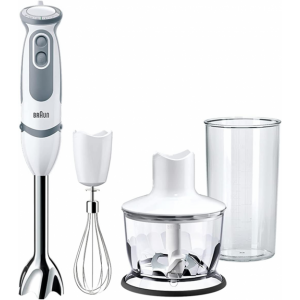 Batidora de mano Braun MQ5235 SAUCE 1000W con accesorios de pie varilla inox blanco