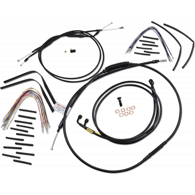 Kit completo líneas/cables en vinilo negro para manillar Ape Hanger BURLY BRAND B30-1192