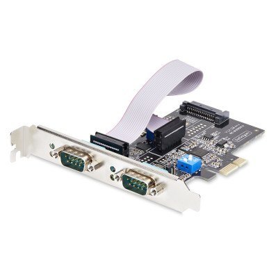 Tarjeta Serie PCIe de 2 Puertos - Tarjeta Serial PCI Express de 2 Puertos DB9 RS232/RS422/RS485 -Incluye Brackets de Perfil Bajo - UART 16C1050 - Win/Linux - TAA - Protección ESD Nivel 4
