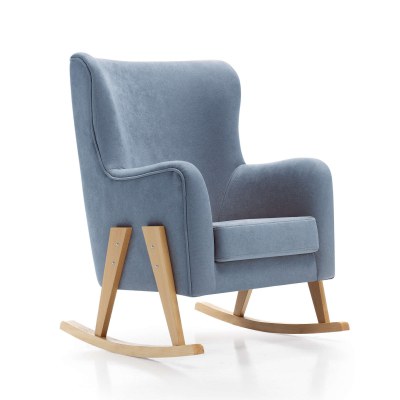 Sillón de lactancia tapizado en tela · GLAM Blue denim · Alondra