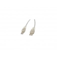 Lanberg CA-USBA-12CC-0018-TR cable USB 1,8 m USB 2.0 USB B Transparente