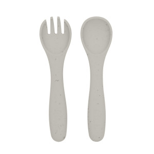 Juego de cuchara y tenedor Platinum Silicone Sand