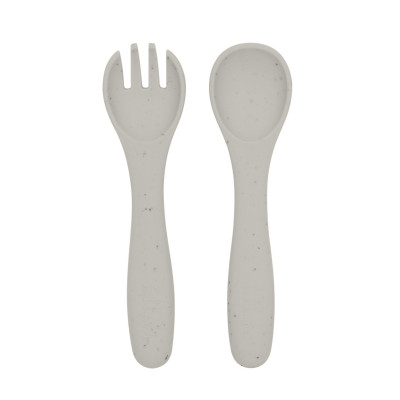Juego de cuchara y tenedor Platinum Silicone Sand