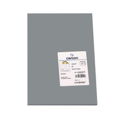 CANSON Pack de 50 Cartulina 185g A3 gris plomo