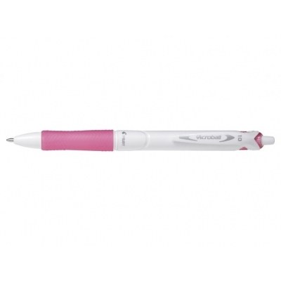 Pilot Boligrafo de Bola Retractil Acroball PureWhite - Recargable - Fabricado con Plastico Reciclado - Punta Redonda 1mm - Trazo 0.28mm - Grip Ergonomico - Color Rosa