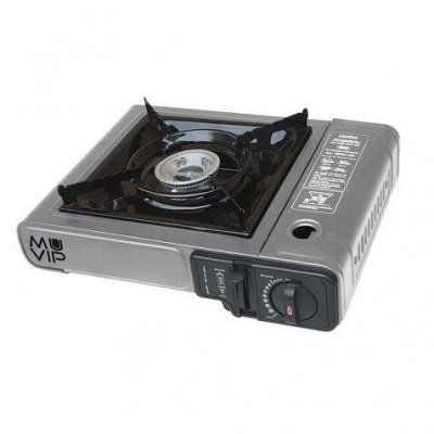 Cocina de gas portátil Muvip 1 fuego - Encendido automático | Quemador de aluminio | Válvula de doble sellado | Maleta de transporte