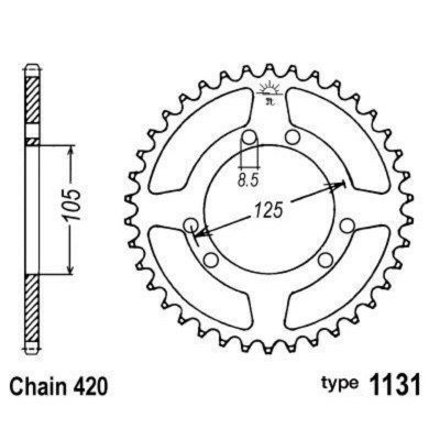 B1 Steel Standard Rear Sprocket - 420 JBL400S00B