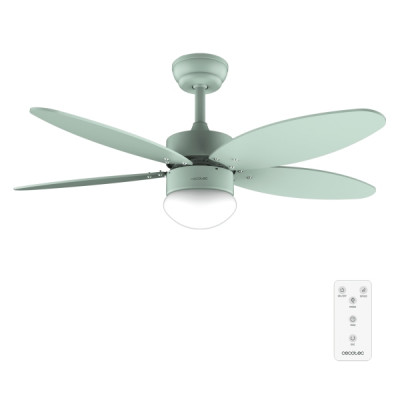 Cecotec EnergySilence Aero 4260 Full Mint Ventilador de Techo con 5 Aspas Reversibles y Luz - 40W - Diametro de 42 - LED con 3 Tonos - Mando a Distancia - Temporizador - 6 Velocidades - Color Menta