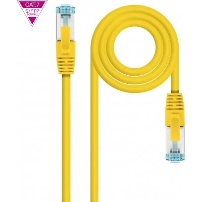 CABLE RED CAT.7 LSZH SFTP PIMF AWG26 AMARILLO 50CM
