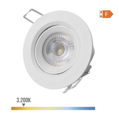Downlight led empotrable redondo 5 w 3200 k luz calida color blanco ø9 cm