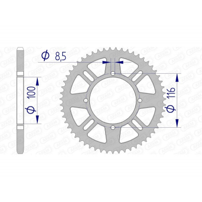 Corona AFAM aluminio ultraligera autolimpiable 17104 - Paso 420 17104N-52