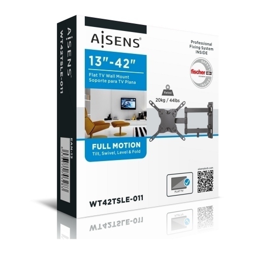 Aisens - Soporte Eco Giratorio, Inclinable y Nivelable Para Monitor/Tv TV 20KG (3 PIVOTES) DE 13-42 Pulgadas