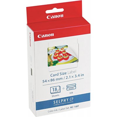 Pack Canon KC-18IF - Tinta a color + 18 hojas de papel adhesivo 54x86 mm | Compatible con impresoras Canon Selphy