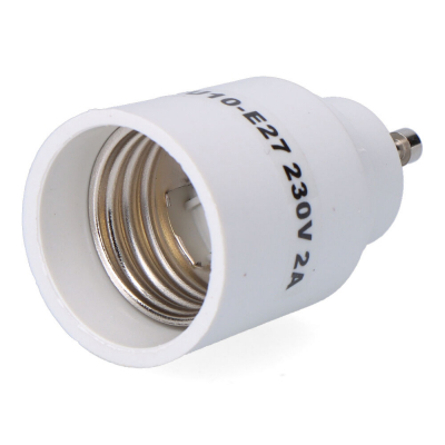 Convertidor de gu10 a e27, 2 a 230 v, blanco, ø35 x 58 mm (retractilado)