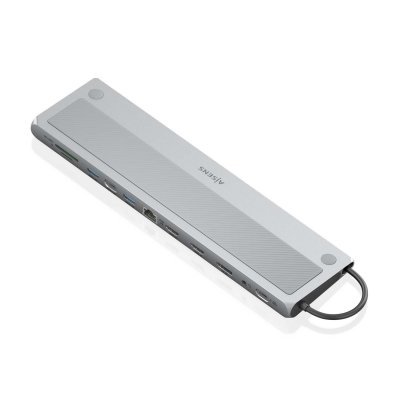 AISENS - USB-C DOCK 12 EN 1, USB-C A 2xHDMI, 1xDISPLAYPORT, 1xRJ45, 3xUSB-A, 1xUSB-C, 1xUSB-C PD, 1xSD, 1xMICRO SD, 1xAudio, GRI