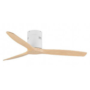 Ventilador de techo Orbegozo CF 170132, 132 cm, 35W, 3 aspas, 6 velocidades, reversible, temporizador, mando distancia, blanco y madera