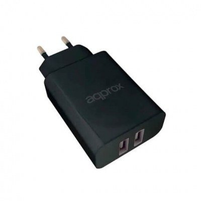 CARGADOR USB CASA APPROX 12W NEGRO
