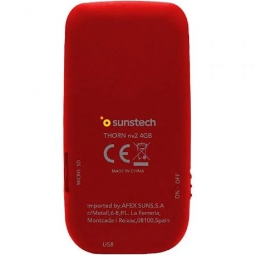 Reproductor MP4 Sunstech Thorn/ 4GB/ Pantalla 1.8/ Radio FM/ Rojo