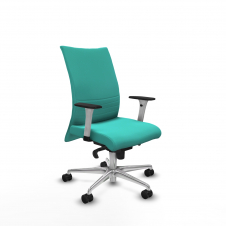 Piqueras y Crespo Albacete confidente sincro similpiel turquesa brazos 1D blancos base aluminio ruedas 65 mm nailon