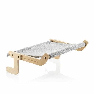 Hamaca colgante Innovagoods Hamacat - Tela transpirable | Multiposición | Soporta hasta 20kg | Gris y beige