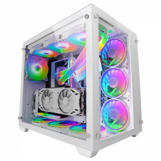 Mars Gaming MCV3 Blanco Torre Gaming Custom XXL E-ATX Ventana Cristal Templado Lateral y Frontal Estructura Modular Doble Cámara