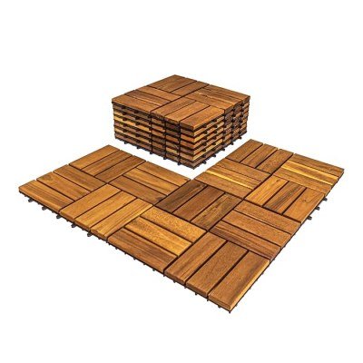 3nod - pack de 10 baldosas de madera de acacia dorado ( 12 láminas )