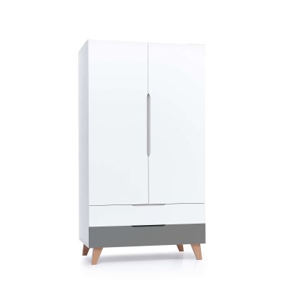 Armario bebé blanca/antracita con patas de madera · Lifestyle A347R-M5895