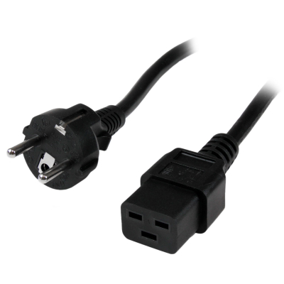 Cable de 2m de Alimentación de Ordenador, 16AWG, EU Schuko a C19, 16A 250V, Cable de Alimentación de Repuesto, Impresora, para Fuente de Alimentación, Cable para Europa, UL