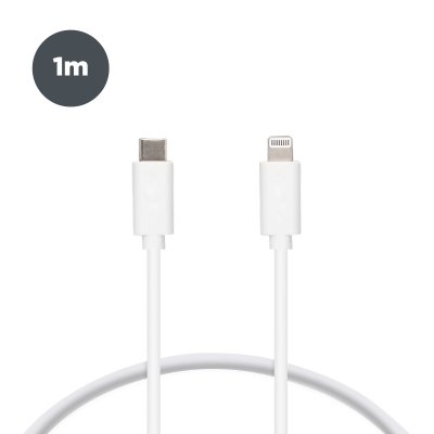 Cable de carga y datos USB-C a Lightning 20 W, Made For iPhone, 1 m, Blanco