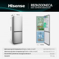 Frigorífico combi Hisense RB3N300NECA, 187.3 x 59.5 x 59 cm, Total No Frost, clase A, 108 kWh/año, 35 dB, 304 litros, FreshZone 0°C, inox - imagen 4