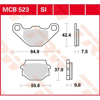 Pastillas de freno sinterizadas offroad serie SI TRW MCB523SI