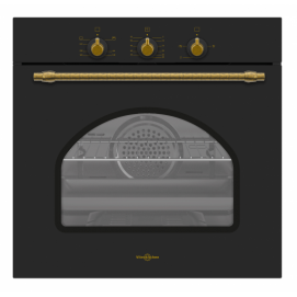 Horno de gas Vitrokitchen HG602RN Gas natural, 60 cm, 52 litros, 2 raíles telescópicos, horno gas + grill gas con ventilador, termostato...