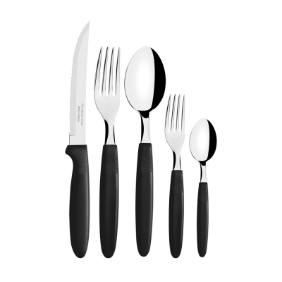 Cubertería 30 piezas negro