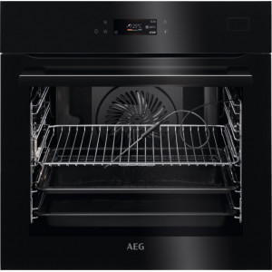 Horno de vapor AEG BSE782380B, Serie 8000 SteamBoost, 70 litros, 20 funciones, Steamify, 225 programas, sonda térmica, negro
