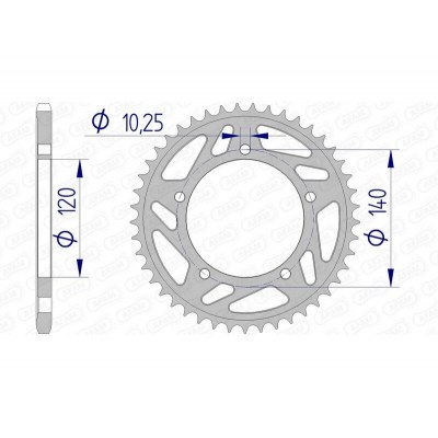 Corona AFAM aluminio 15605 - Paso 520 15605-46