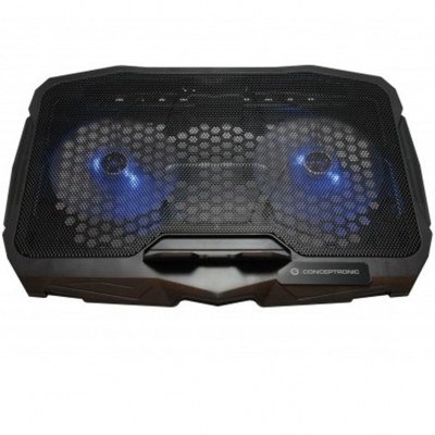 Soporte - base de refrigeracion conceptronic thana07b para portatiles hasta 15.6pulgadas ventiladores 125mm x2