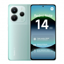smartphone redmi note 14 nfc capacidad 256gb ram 8gb procesador  Verde Cora ldimensity 7025-ultra pantalla 6.67' camara frontal 20 mp camara trasera triple 108mp + 8mp + 2mp bateria 5110mah 5g dual sim o mico sd