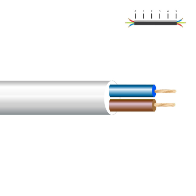Manguera tubular h05vv-f 2 x 2,50 mm², blanca euro/m