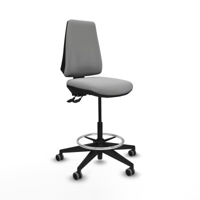 Taburete Elche AS bali gris claro base piramidal ruedas 65mm engomadas