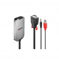 Lindy 38296 adaptador de cable de v?deo Negro, Blanco