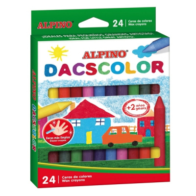 Alpino Dacscolor Pack de 24 Ceras Semiblandas de Colores - Mezclables - No Manchan - Colores Surtidos